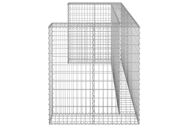 Gabion for søppeldunkskur galvanisert stål 250x100x110 cm - Silver - Hus & oppussing - Innsynsbeskyttelse & innhegning - Mur