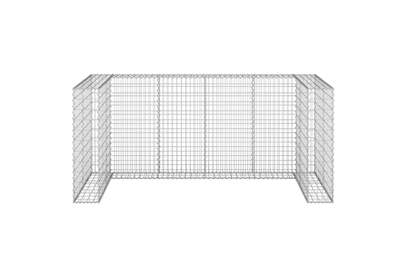 Gabion for søppeldunkskur galvanisert stål 250x100x110 cm - Silver - Hus & oppussing - Innsynsbeskyttelse & innhegning - Mur