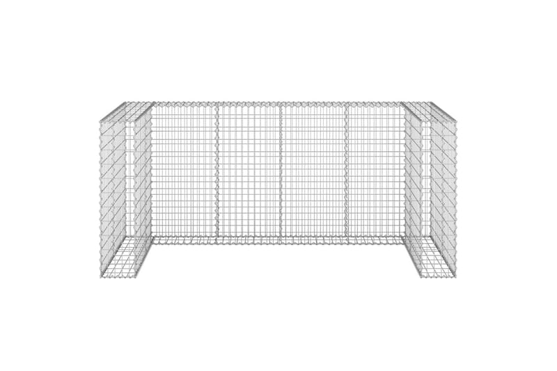 Gabion for søppeldunkskur galvanisert stål 250x100x110 cm - Silver - Gabion