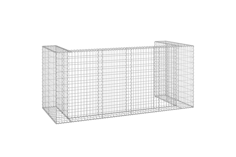 Gabion for søppeldunkskur galvanisert stål 250x100x110 cm - Silver - Hus & oppussing - Innsynsbeskyttelse & innhegning - Mur