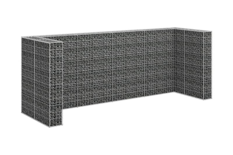 Gabion for søppeldunkskur galvanisert stål 320x100x120 cm - Silver - Hus & oppussing - Innsynsbeskyttelse & innhegning - Mur