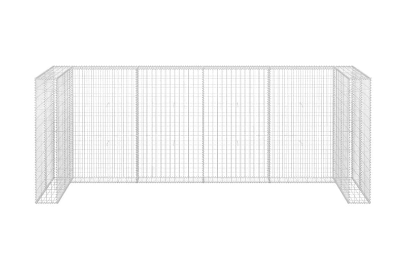 Gabion for søppeldunkskur galvanisert stål 320x100x120 cm - Silver - Hus & oppussing - Innsynsbeskyttelse & innhegning - Mur