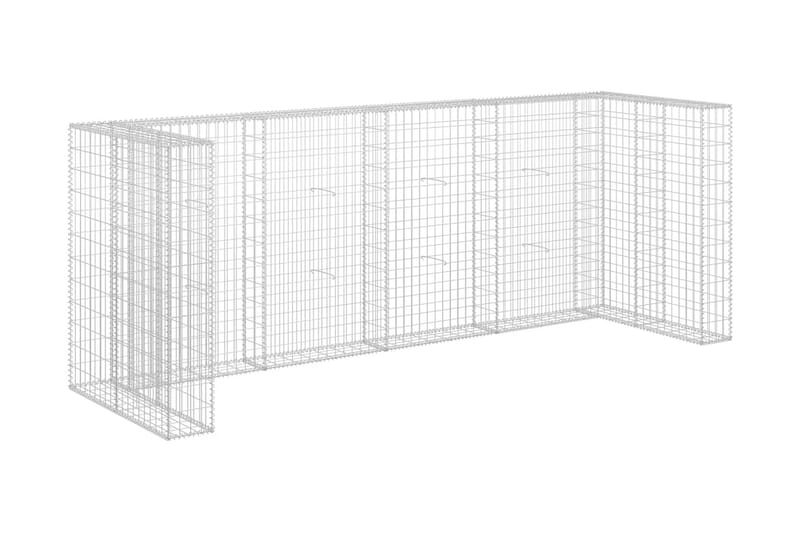 Gabion for søppeldunkskur galvanisert stål 320x100x120 cm - Silver - Hus & oppussing - Innsynsbeskyttelse & innhegning - Mur