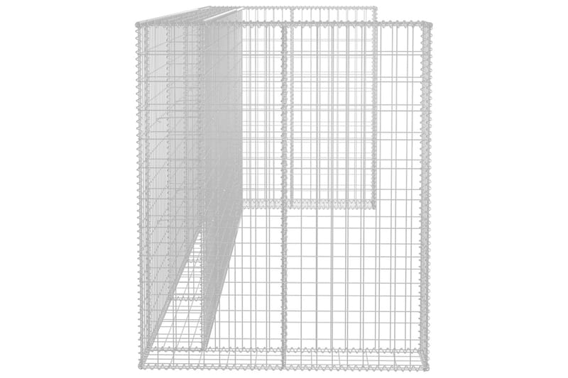 Gabion for søppeldunkskur galvanisert stål 320x100x120 cm - Silver - Hus & oppussing - Innsynsbeskyttelse & innhegning - Mur