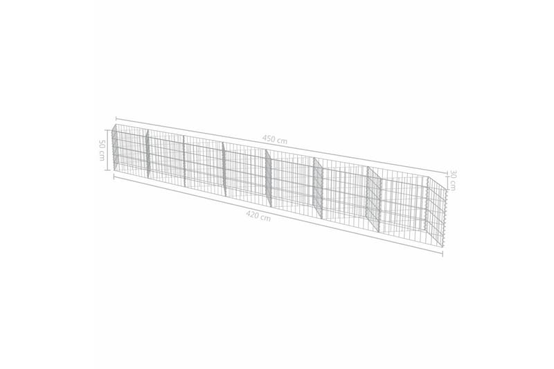 Gabion galvanisert stål 450x30x50 cm - Hus & oppussing - Innsynsbeskyttelse & innhegning - Mur