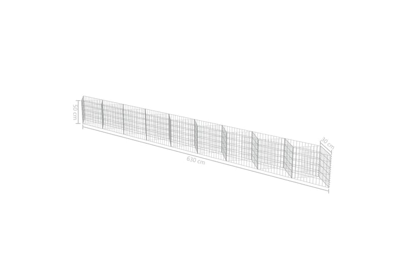 Gabion galvanisert stål 630x30x50 cm - Hus & oppussing - Innsynsbeskyttelse & innhegning - Mur