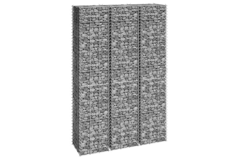 Gabion høybed 3 stk 30x30x150 cm jern - Silver - Hus & oppussing - Innsynsbeskyttelse & innhegning - Mur