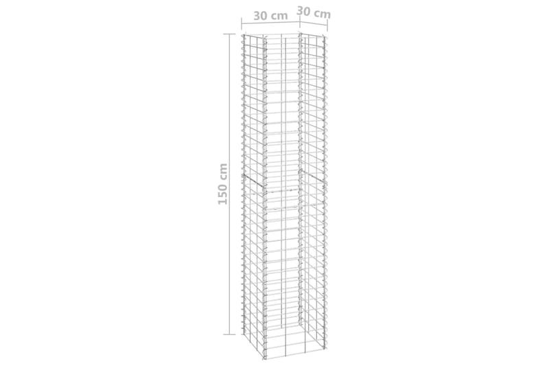 Gabion høybed 3 stk 30x30x150 cm jern - Silver - Hus & oppussing - Innsynsbeskyttelse & innhegning - Mur