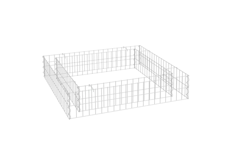 Gabion høybed galvanisert stål 100x100x20 cm - Silver - Hus & oppussing - Innsynsbeskyttelse & innhegning - Mur