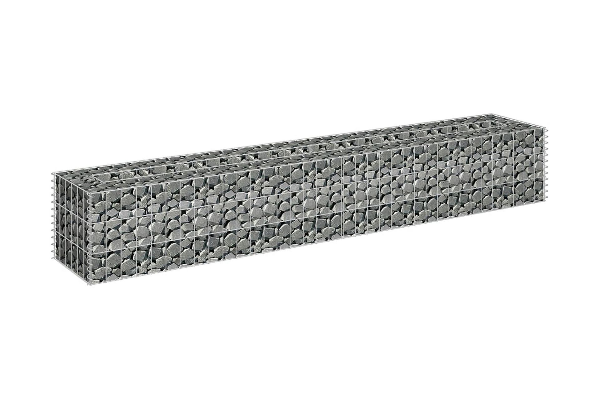 Gabion høybed galvanisert stål 180x30x30 cm - Hus & oppussing - Innsynsbeskyttelse & innhegning - Mur