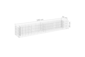 Gabion høybed galvanisert stål 180x30x30 cm - Hus & oppussing - Innsynsbeskyttelse & innhegning - Mur