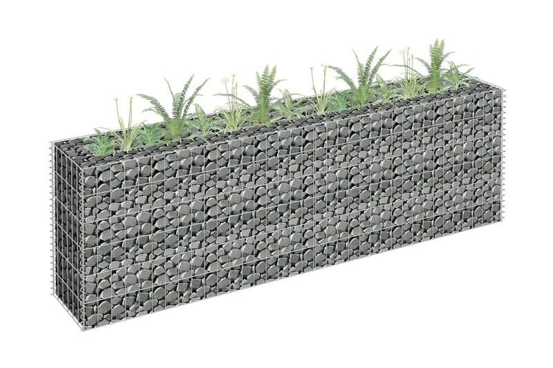 Gabion høybed galvanisert stål 180x30x60 cm - Silver - Hus & oppussing - Innsynsbeskyttelse & innhegning - Mur