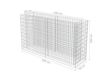Gabion høybed galvanisert stål 180x50x100 cm - Hus & oppussing - Innsynsbeskyttelse & innhegning - Mur