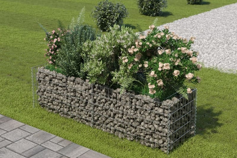Gabion høybed galvanisert stål 180x50x50 cm - Hus & oppussing - Innsynsbeskyttelse & innhegning - Mur