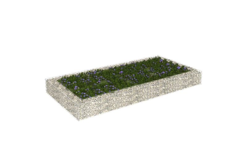Gabion høybed galvanisert stål 200x100x20 cm - Silver - Hus & oppussing - Innsynsbeskyttelse & innhegning - Mur
