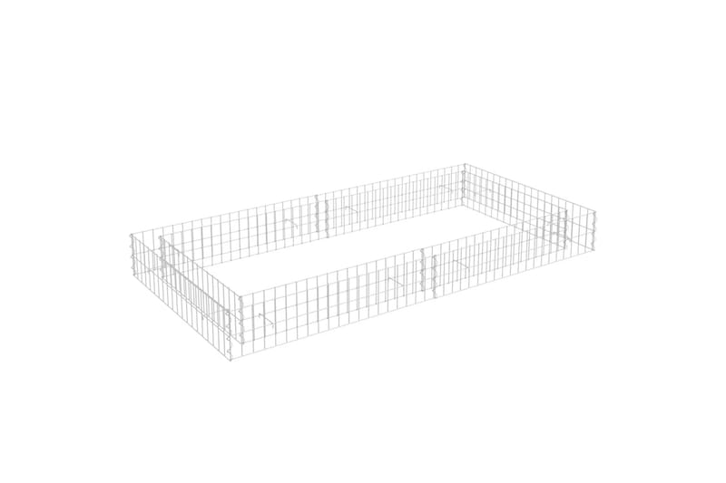 Gabion høybed galvanisert stål 200x100x20 cm - Silver - Hus & oppussing - Innsynsbeskyttelse & innhegning - Mur
