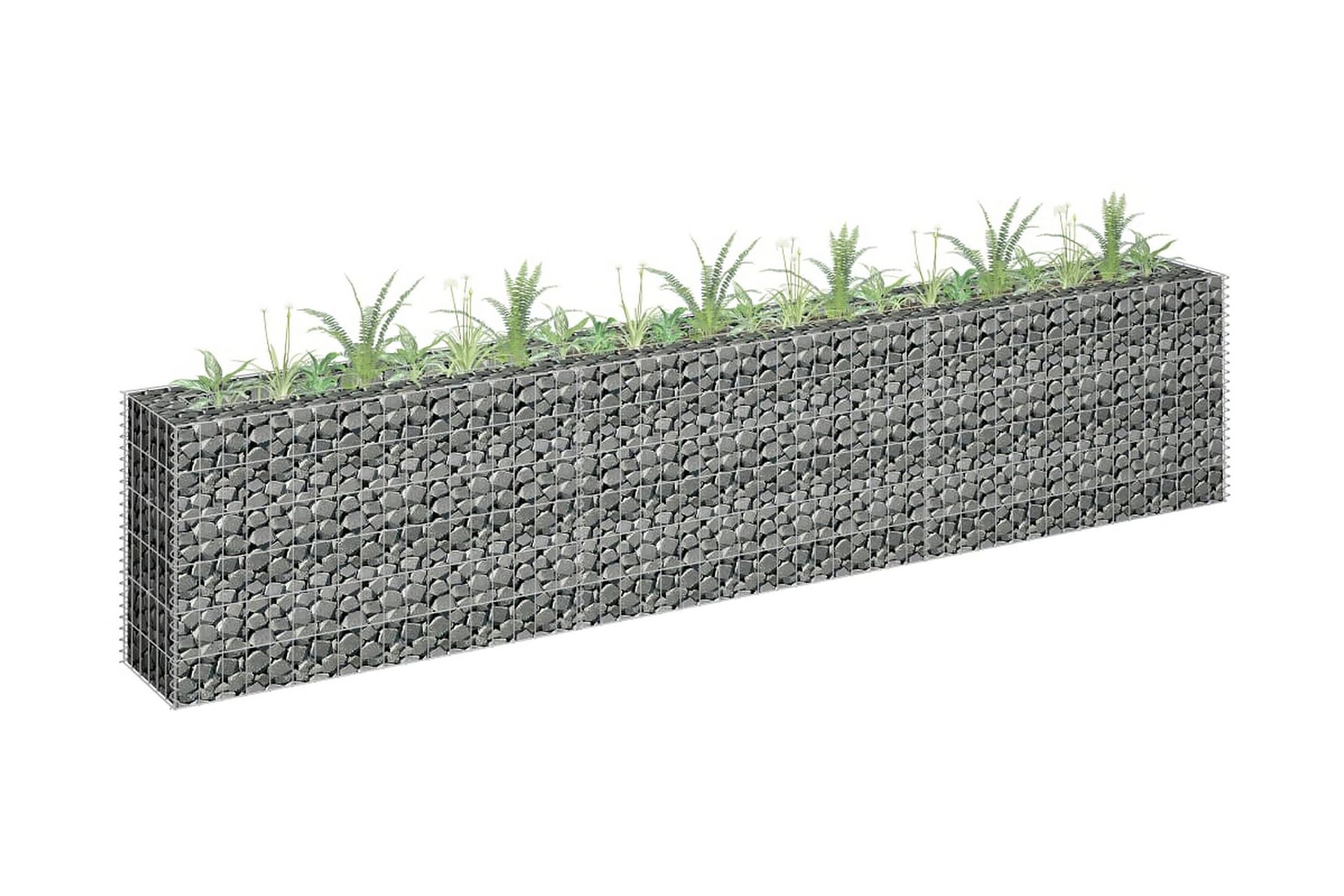 Gabion høybed galvanisert stål 270x30x60 cm - Silver - Hus & oppussing - Innsynsbeskyttelse & innhegning - Mur