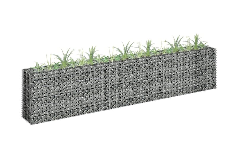 Gabion høybed galvanisert stål 270x30x60 cm - Silver - Hus & oppussing - Innsynsbeskyttelse & innhegning - Mur