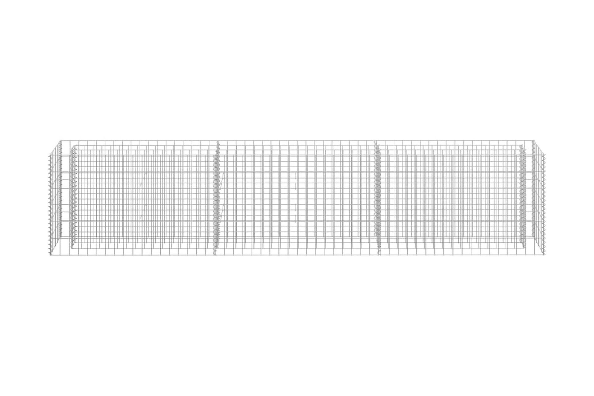 Gabion høybed galvanisert stål 270x30x60 cm - Silver - Hus & oppussing - Innsynsbeskyttelse & innhegning - Mur