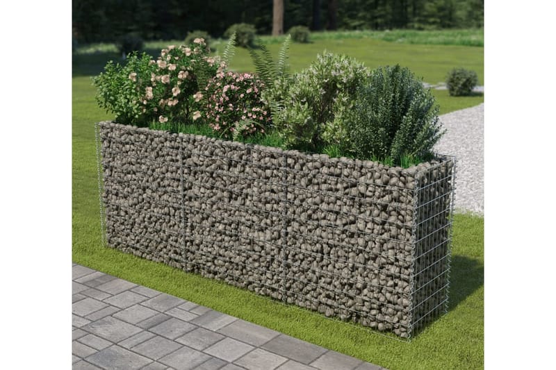 Gabion høybed galvanisert stål 270x50x100 cm - Hus & oppussing - Innsynsbeskyttelse & innhegning - Mur