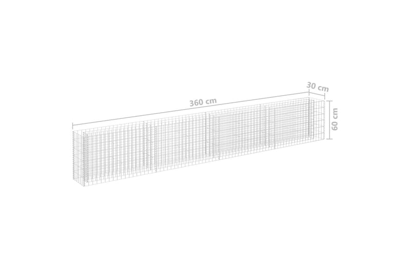 Gabion høybed galvanisert stål 360x30x60 cm - Hus & oppussing - Innsynsbeskyttelse & innhegning - Mur