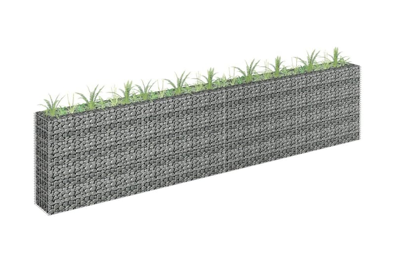 Gabion høybed galvanisert stål 360x30x90 cm - Silver - Hus & oppussing - Innsynsbeskyttelse & innhegning - Mur