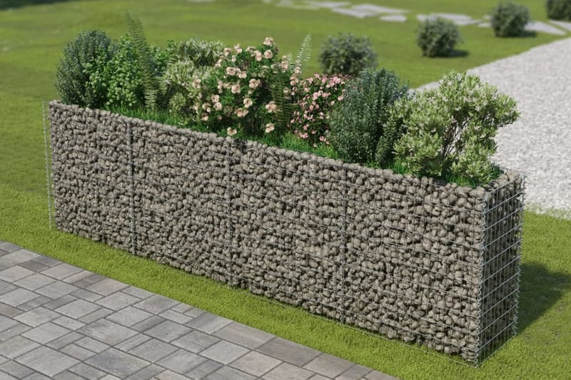 Gabion høybed galvanisert stål 360x50x100 cm - Hus & oppussing - Innsynsbeskyttelse & innhegning - Mur