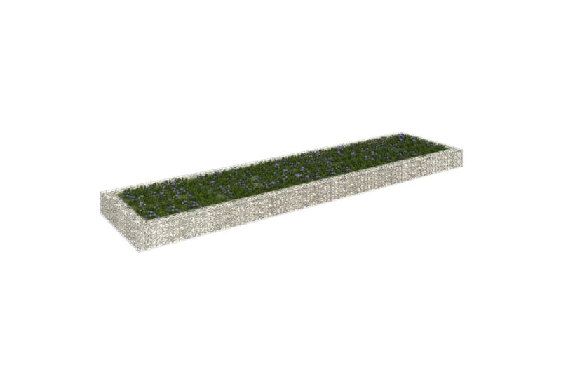 Gabion høybed galvanisert stål 400x100x20 cm - Silver - Hus & oppussing - Innsynsbeskyttelse & innhegning - Mur