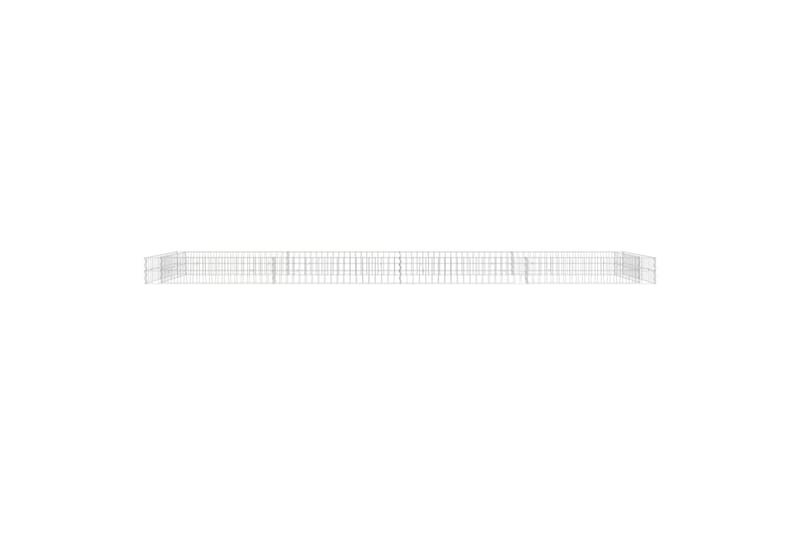 Gabion høybed galvanisert stål 400x100x20 cm - Silver - Hus & oppussing - Innsynsbeskyttelse & innhegning - Mur