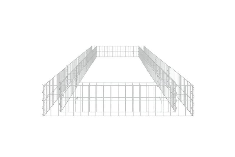 Gabion høybed galvanisert stål 400x100x20 cm - Silver - Hus & oppussing - Innsynsbeskyttelse & innhegning - Mur