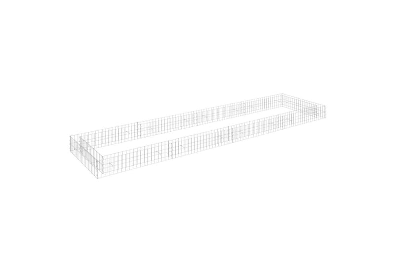 Gabion høybed galvanisert stål 400x100x20 cm - Silver - Hus & oppussing - Innsynsbeskyttelse & innhegning - Mur