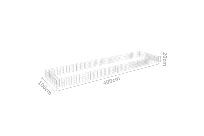 Gabion høybed galvanisert stål 400x100x20 cm - Silver - Hus & oppussing - Innsynsbeskyttelse & innhegning - Mur