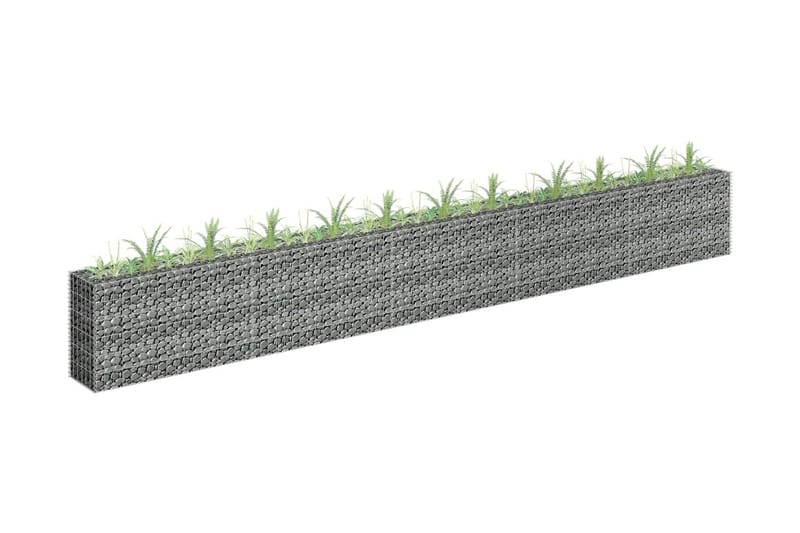 Gabion høybed galvanisert stål 450x30x60 cm - Silver - Hus & oppussing - Innsynsbeskyttelse & innhegning - Mur