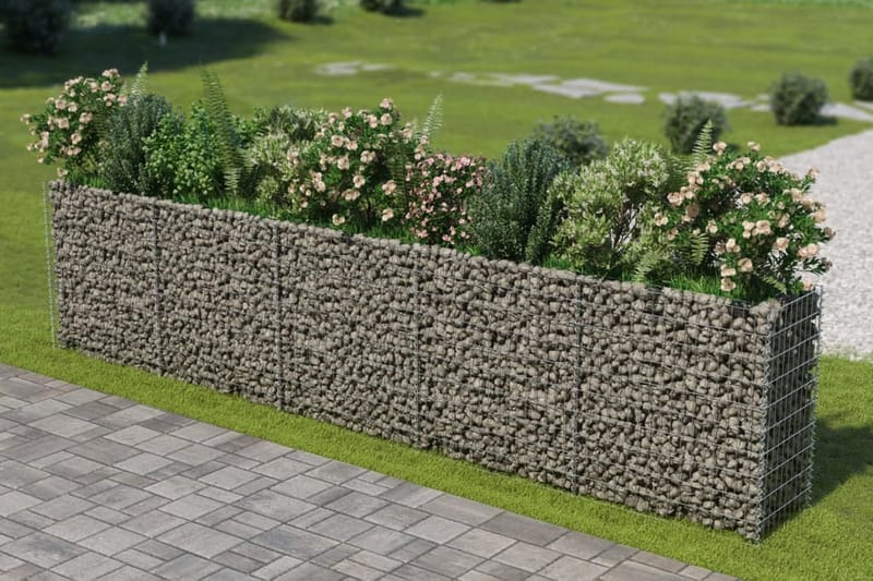 Gabion høybed galvanisert stål 450x50x100 cm - Hus & oppussing - Innsynsbeskyttelse & innhegning - Mur