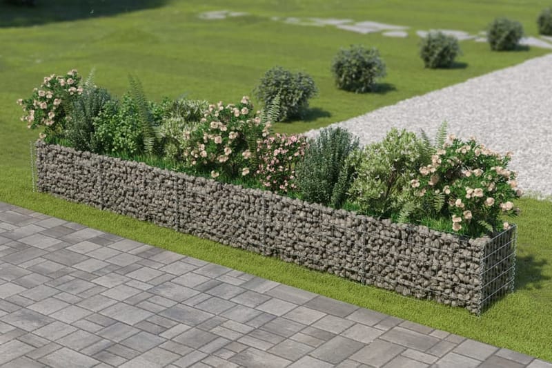 Gabion høybed galvanisert stål 450x50x50 cm - Hus & oppussing - Innsynsbeskyttelse & innhegning - Mur