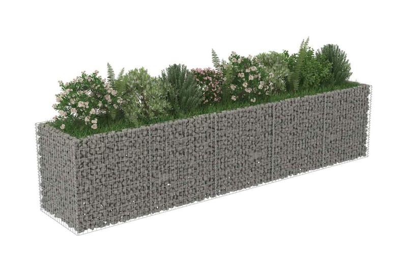 Gabion høybed galvanisert stål 450x90x100 cm - Hus & oppussing - Innsynsbeskyttelse & innhegning - Mur