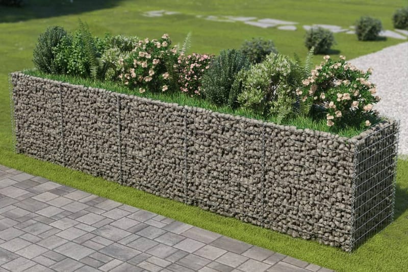 Gabion høybed galvanisert stål 450x90x100 cm - Hus & oppussing - Innsynsbeskyttelse & innhegning - Mur