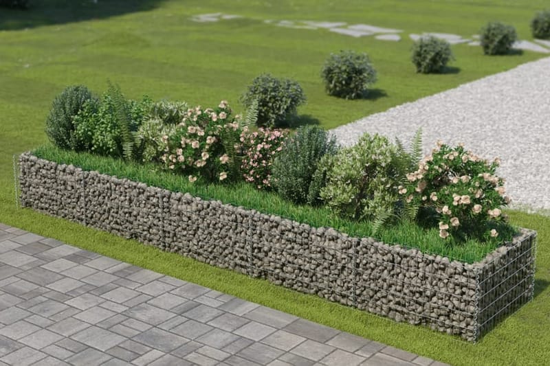 Gabion høybed galvanisert stål 450x90x50 cm - Hus & oppussing - Innsynsbeskyttelse & innhegning - Mur