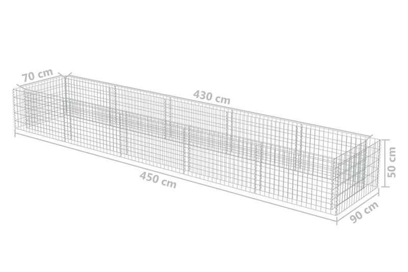 Gabion høybed galvanisert stål 450x90x50 cm - Hus & oppussing - Innsynsbeskyttelse & innhegning - Mur