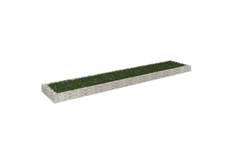Gabion høybed galvanisert stål 500x100x20 cm - Silver - Hus & oppussing - Innsynsbeskyttelse & innhegning - Mur