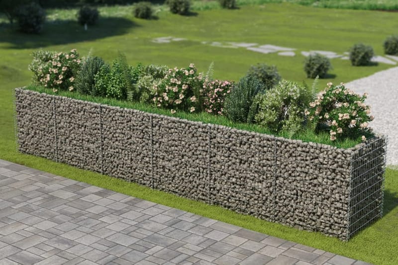Gabion høybed galvanisert stål 540x90x100 cm - Hus & oppussing - Innsynsbeskyttelse & innhegning - Mur