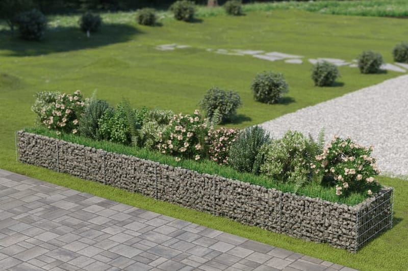 Gabion høybed galvanisert stål 540x90x50 cm - Hus & oppussing - Innsynsbeskyttelse & innhegning - Mur