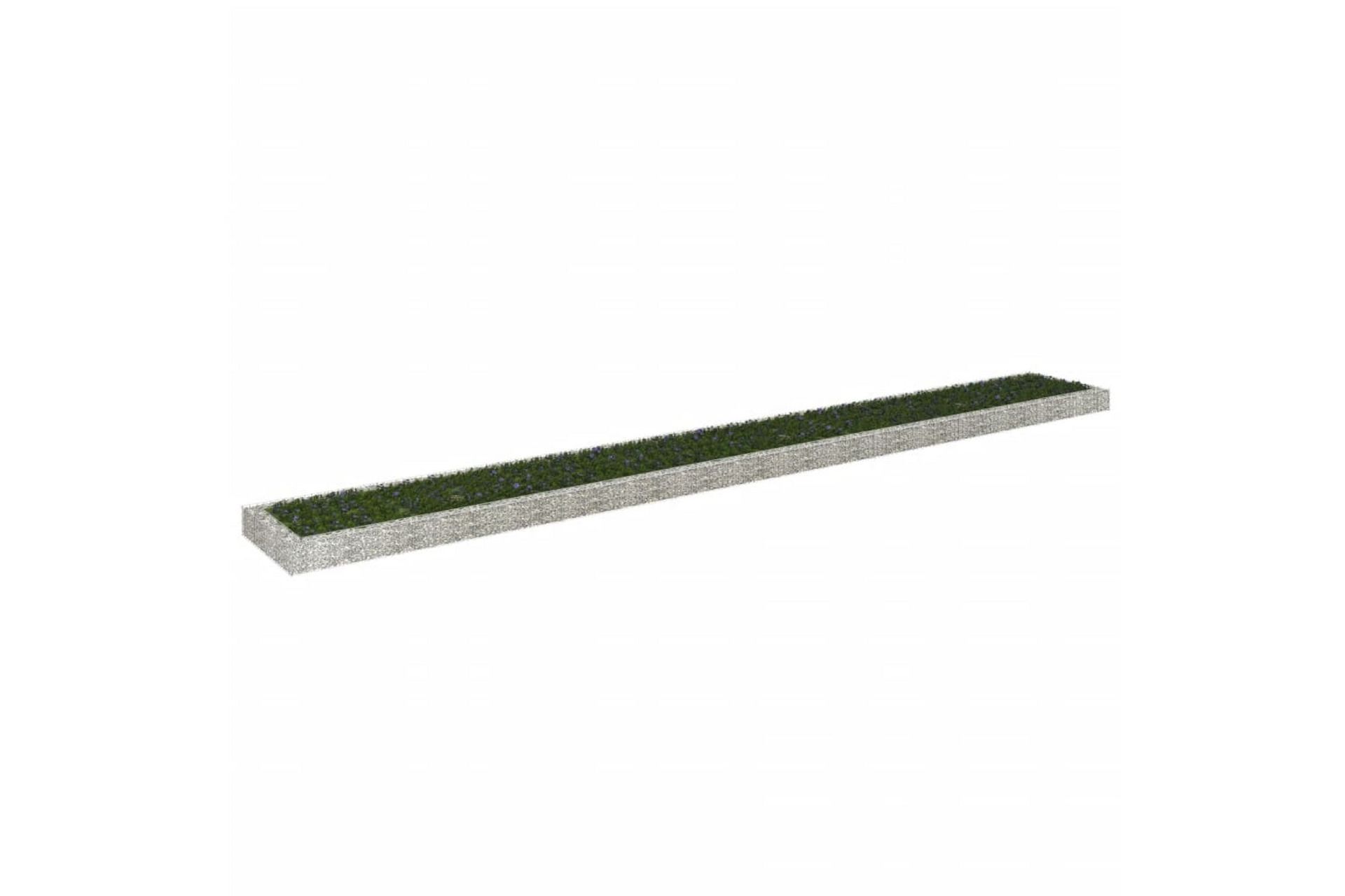 Gabion høybed galvanisert stål 800x100x20 cm - Silver - Hus & oppussing - Innsynsbeskyttelse & innhegning - Mur