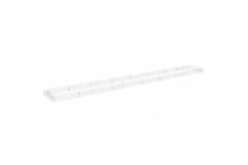 Gabion høybed galvanisert stål 800x100x20 cm - Silver - Hus & oppussing - Innsynsbeskyttelse & innhegning - Mur
