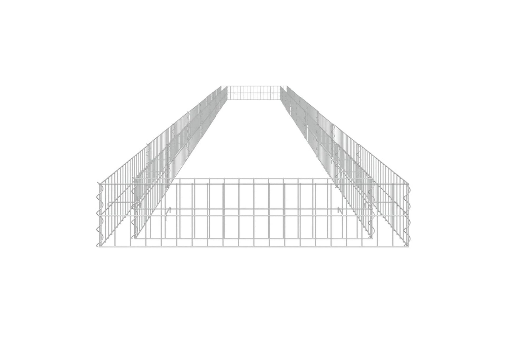 Gabion høybed galvanisert stål 800x100x20 cm - Silver - Hus & oppussing - Innsynsbeskyttelse & innhegning - Mur
