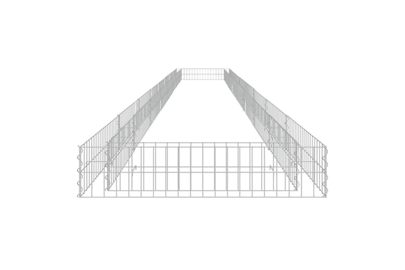 Gabion høybed galvanisert stål 800x100x20 cm - Silver - Hus & oppussing - Innsynsbeskyttelse & innhegning - Mur