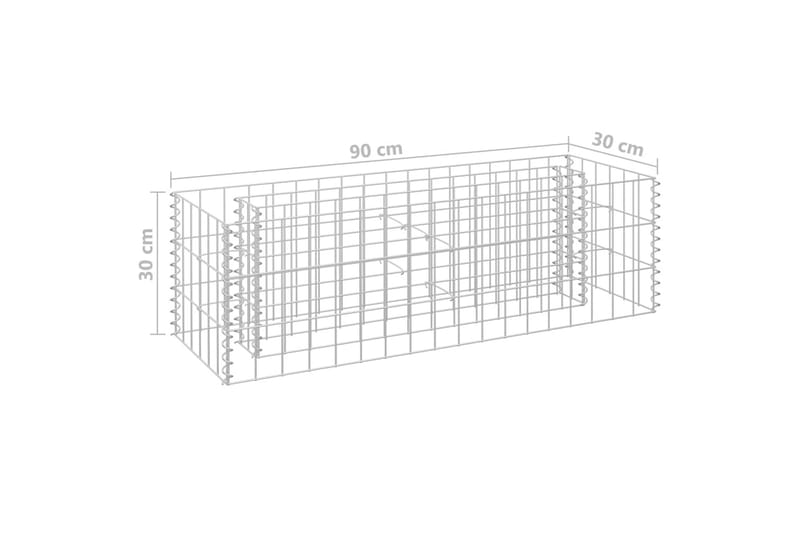 Gabion høybed galvanisert stål 90x30x30 cm - Hus & oppussing - Innsynsbeskyttelse & innhegning - Mur