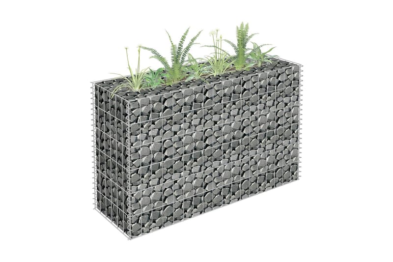 Gabion høybed galvanisert stål 90x30x60 cm - Silver - Hus & oppussing - Innsynsbeskyttelse & innhegning - Mur