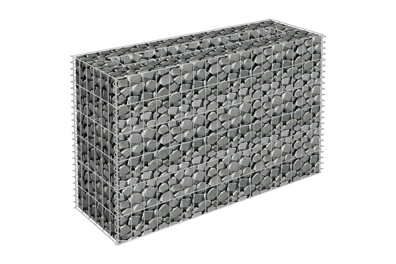 Gabion høybed galvanisert stål 90x30x60 cm - Silver - Hus & oppussing - Innsynsbeskyttelse & innhegning - Mur