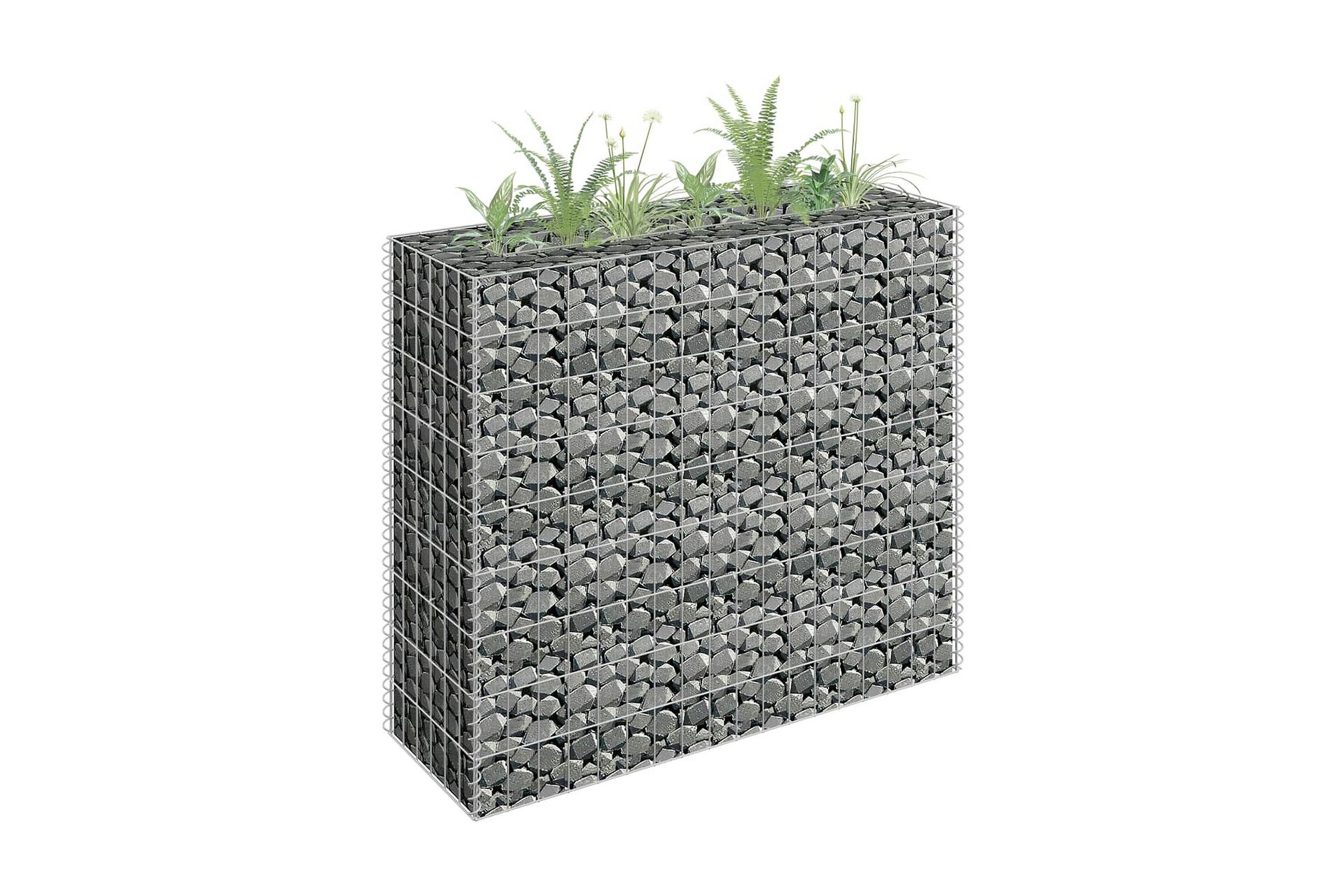 Gabion høybed galvanisert stål 90x30x90 cm - Hus & oppussing - Innsynsbeskyttelse & innhegning - Mur